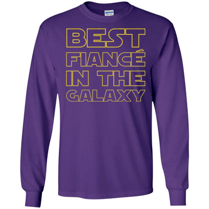 Engaged Married Wedding T-shirt Best Fiance In The Galaxy Purple