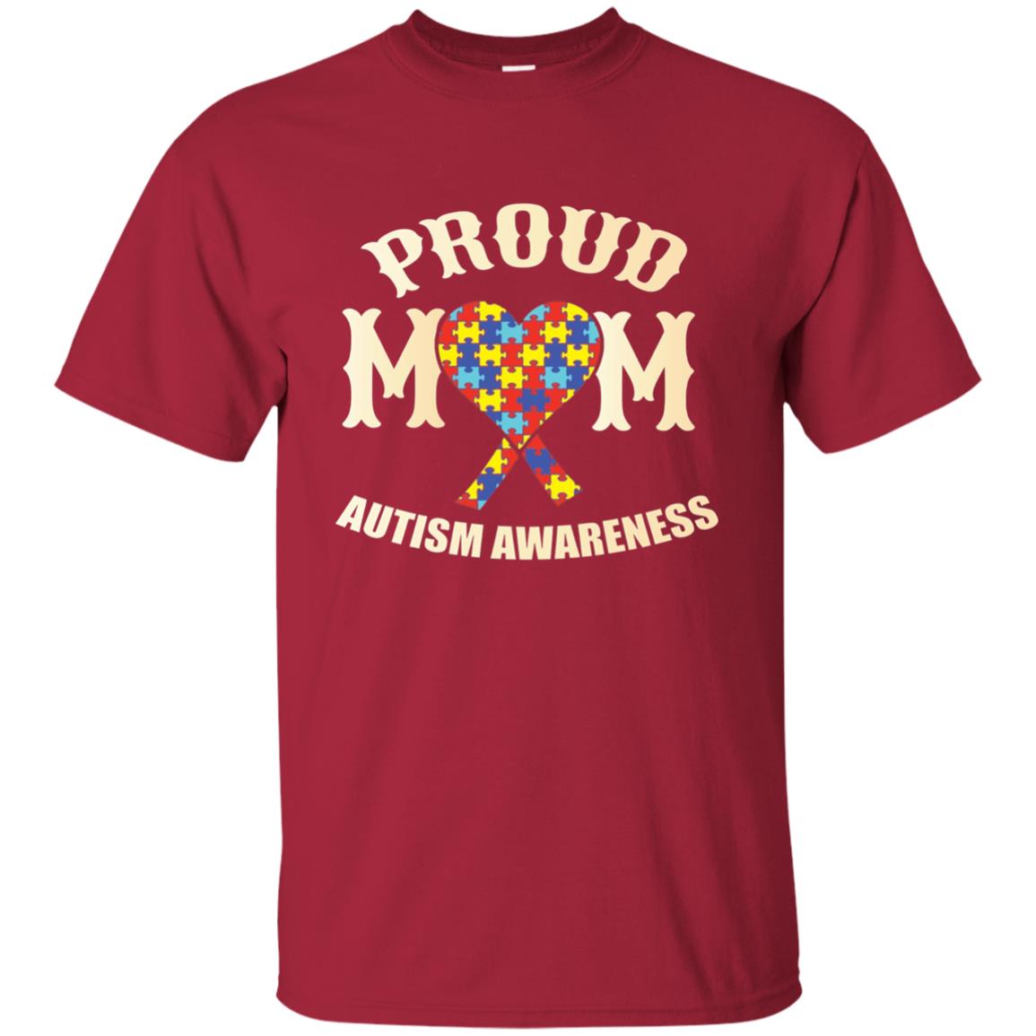 Proud Mom Mama Of Autistic Child Autism Awareness T-shirt Cardinal