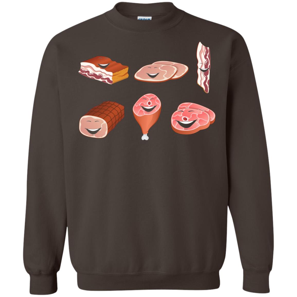 Funny Bbq T-shirt Meat Family Dark Chocolate