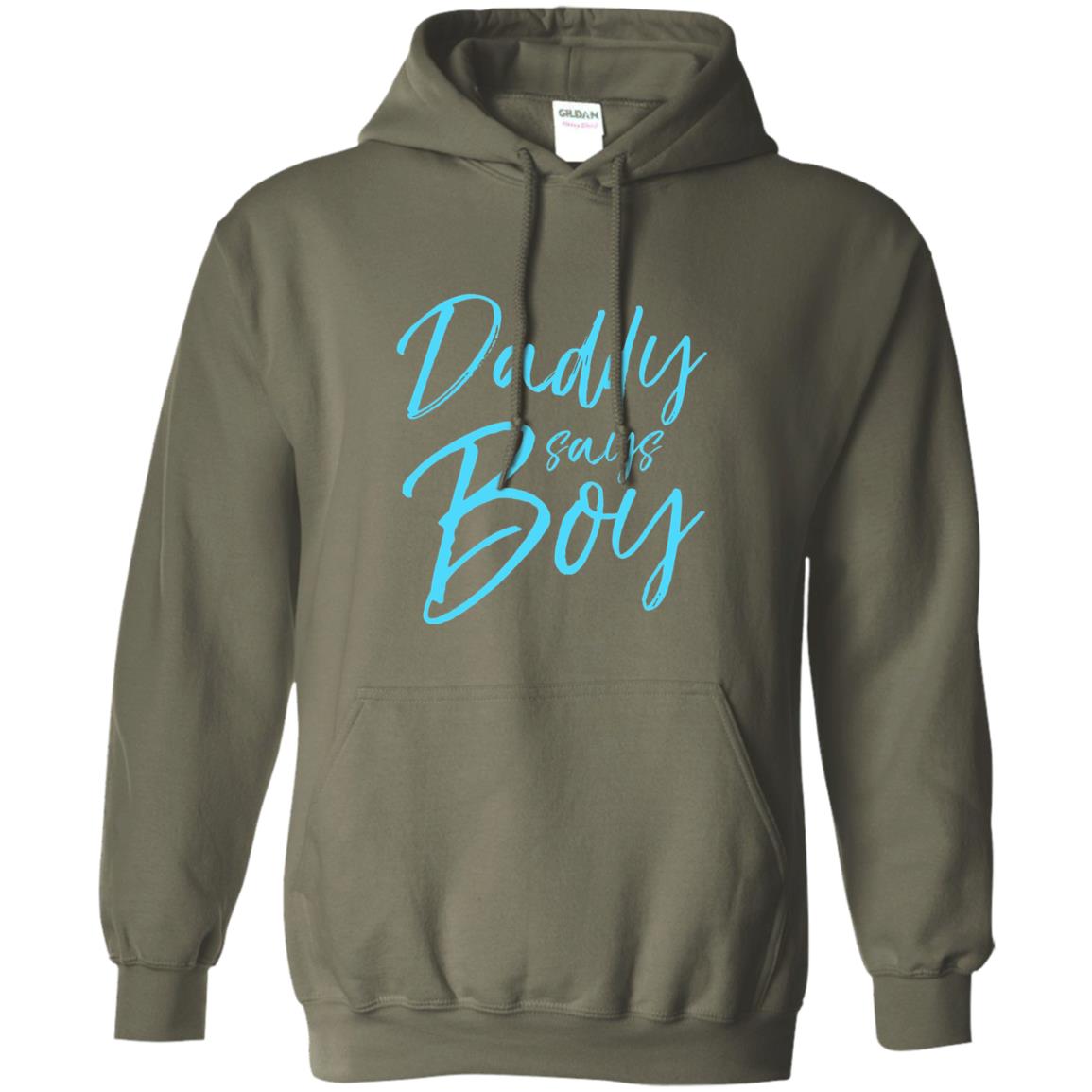 Daddy Says Boy Blue Gender Reveal Announcement Military Green
