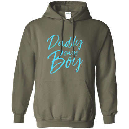 Daddy Says Boy Blue Gender Reveal Announcement Military Green