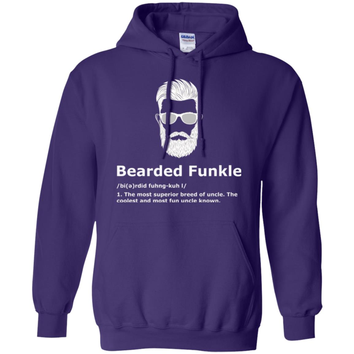 Funny Uncle T-shirt Bearded Funkle Purple