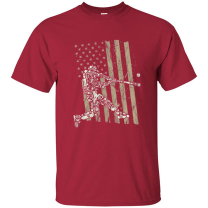 Baseball Player T-shirt American Flag Cardinal