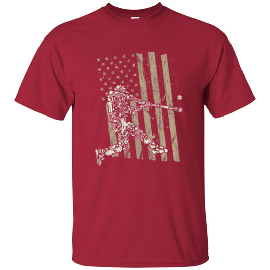 Baseball Player T-shirt American Flag Cardinal