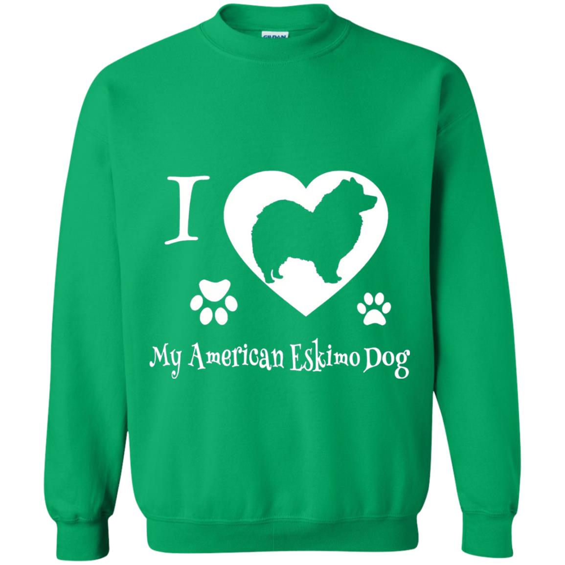 Dog Lover T-shirt I Love My American Eskimo Dog Irish Green
