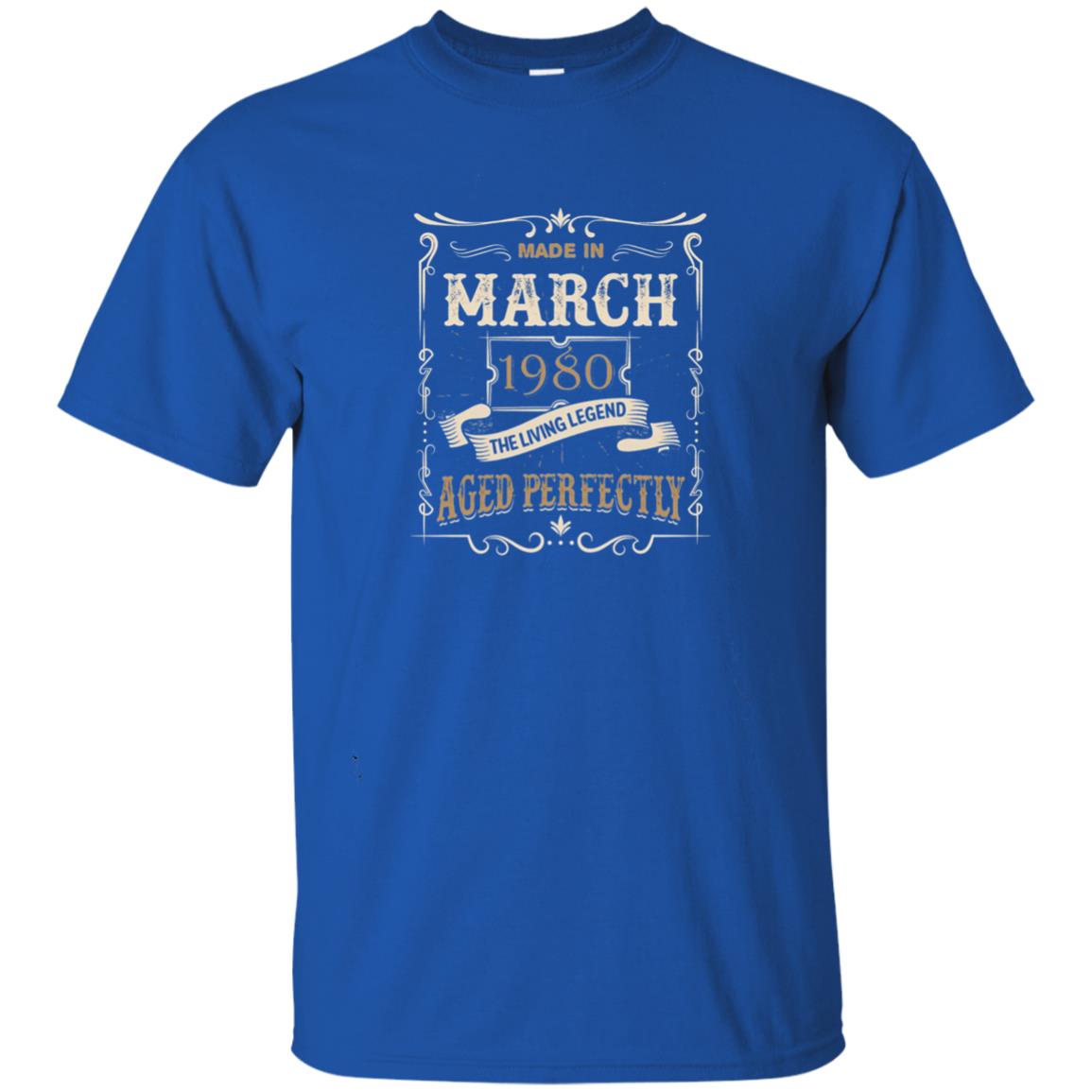 Made In March 1980 The Living Legend 38th Birthday T-shirt Royal