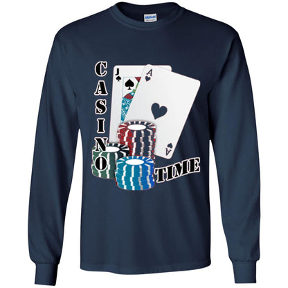 Fun Gambling T-shirt Casino Time Navy