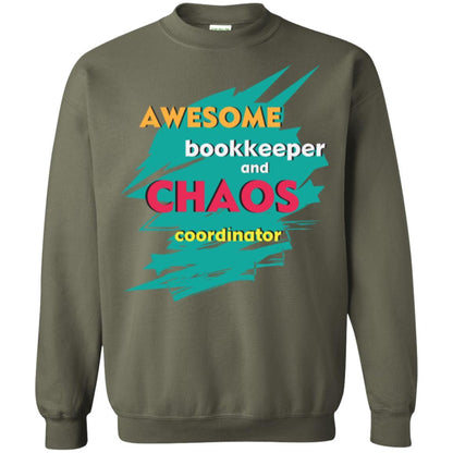 Bookkeeper T-shirt Awesome Bookkeeper And Chaos Coordinator Military Green