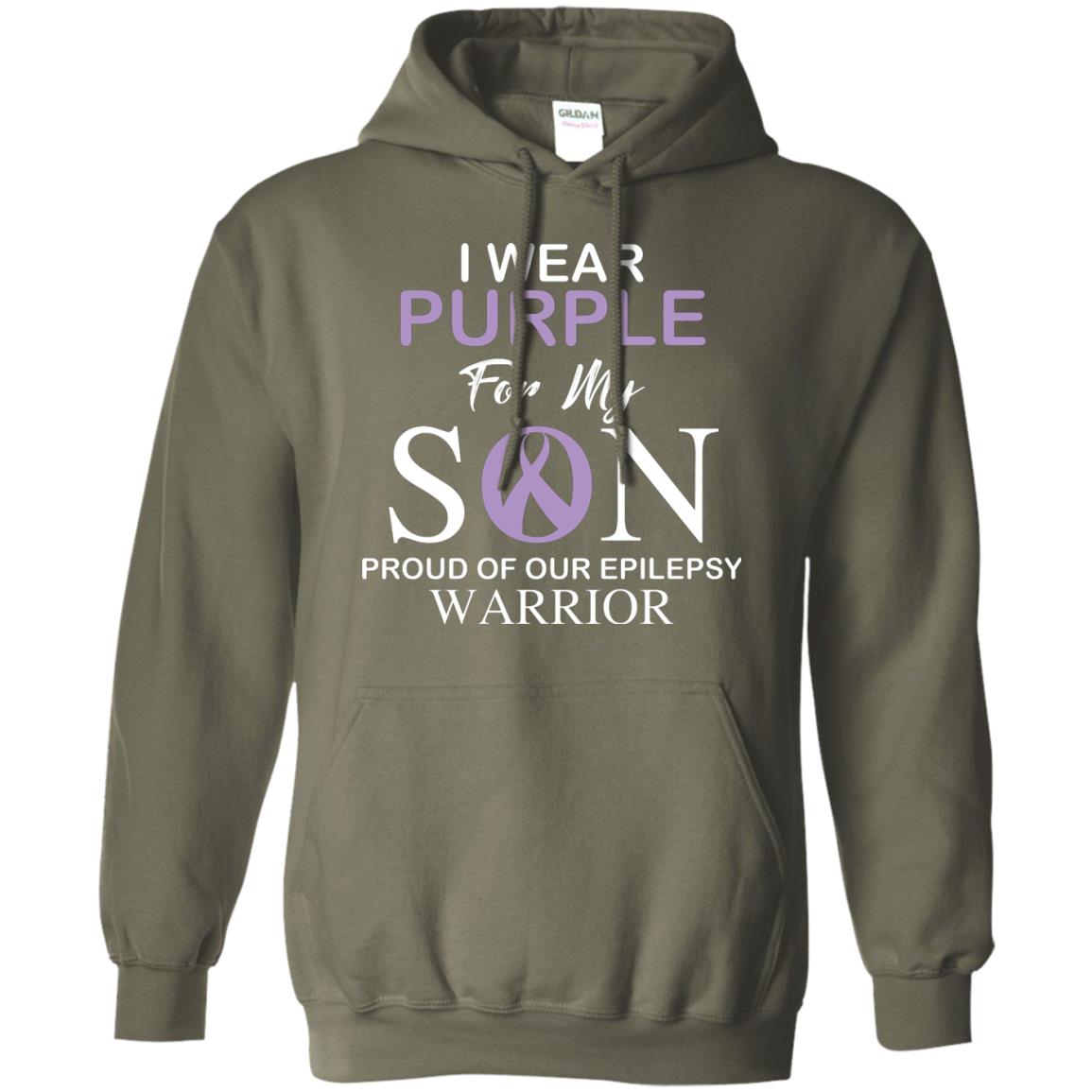 Epilepsy Warrior T-shirt I Wear Purple For My Son Proud Of Our Epilepsy Warrior Military Green