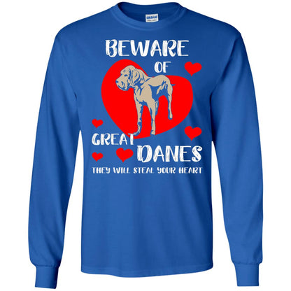 Beware Of Great Danes They Will Steal Your Heart Cute Shirt Royal