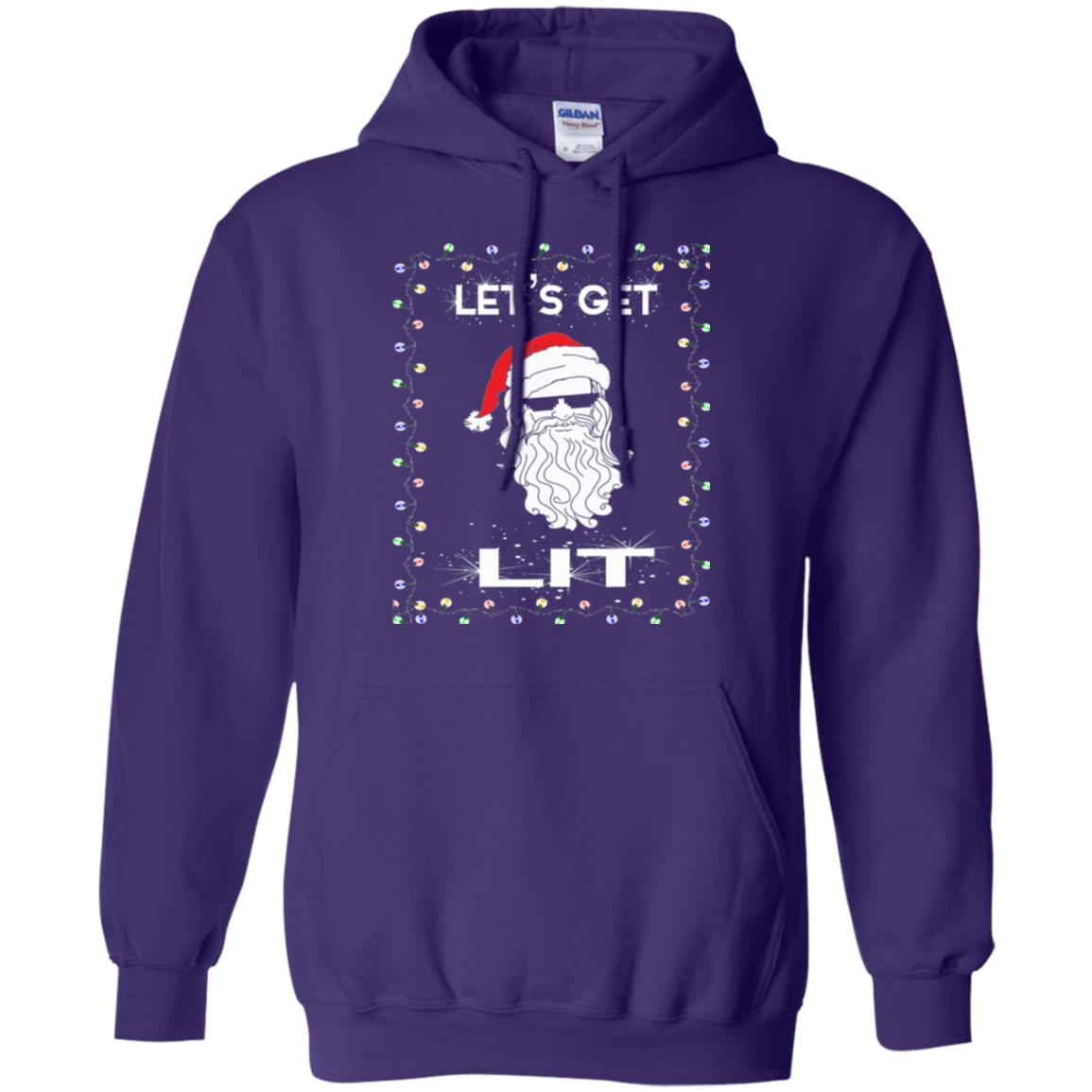 Christmas T-shirt Let_s Get Lit Purple