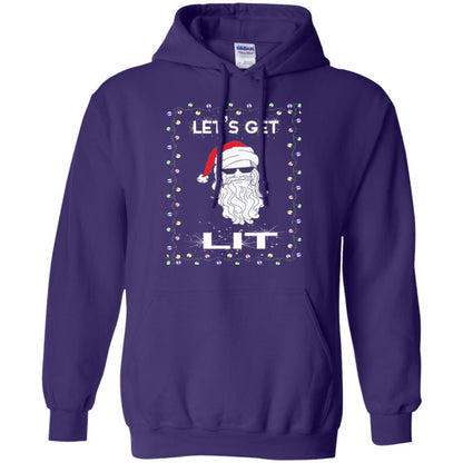 Christmas T-shirt Let_s Get Lit Purple