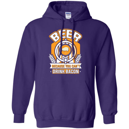 Beer T-shirt Because You Can't Drink Bacon Purple