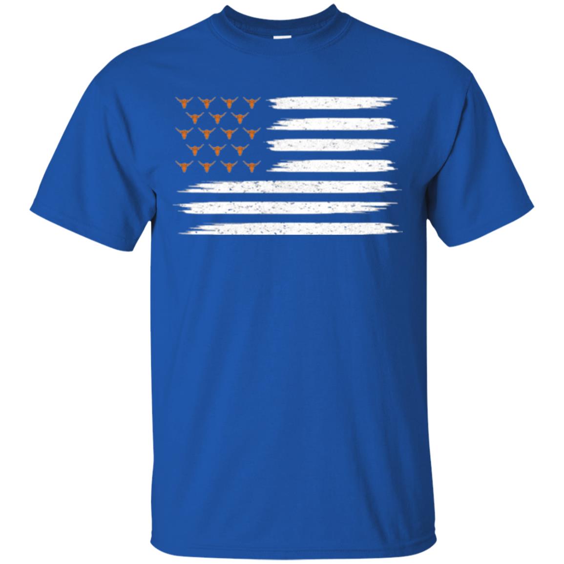 Vintage Texas United Longhorn Flag T-shirt Royal
