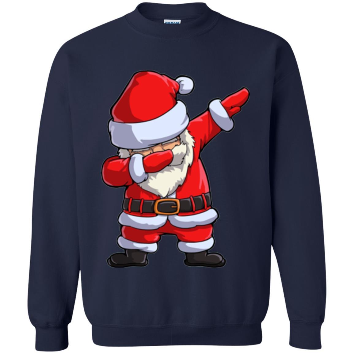 Christmas T-shirt Dabbing Santa Claus Navy