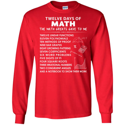 Math T-shirt Twelve Days Of Math Red