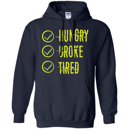 Hungry Broke Tired Check Mark T-shirt Navy