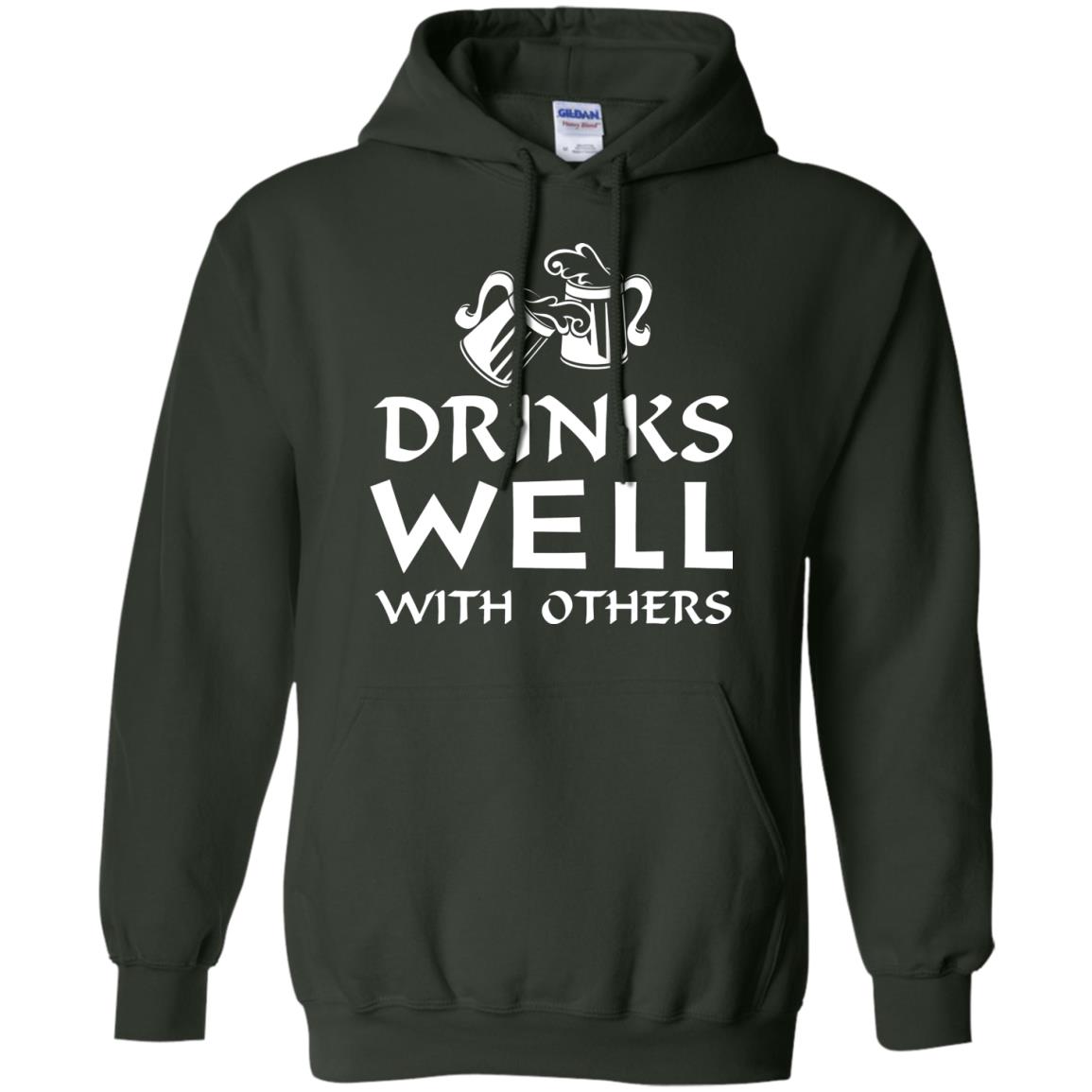Drinks Well With Others St. Patrick_s Day T-shirt Forest Green