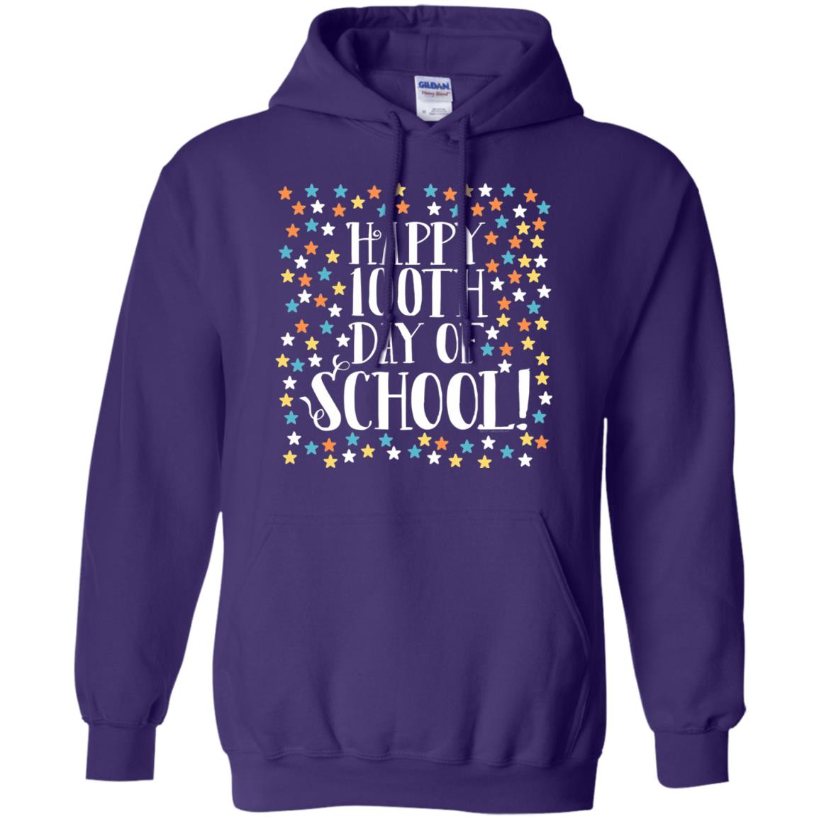 Teacher T-shirt Happy 100th Day Of School 100 Stars Purple