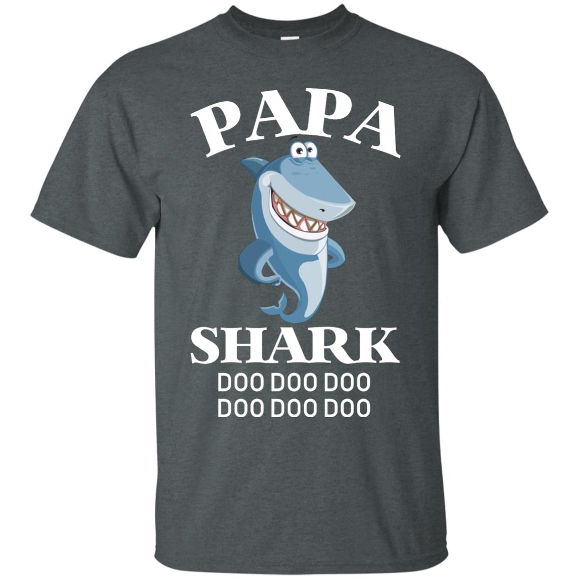 Papa Shark Family Shark Shirt Dark Heather