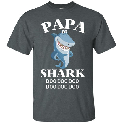 Papa Shark Family Shark Shirt Dark Heather