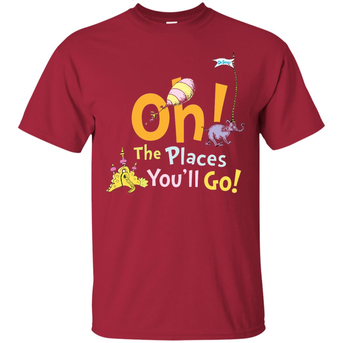 Read Across America Day T-shirt Dr. Seuss Oh The Places You_ll Go Cardinal