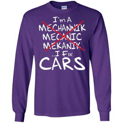 Mechanic T-shirt I Fix Cars Purple