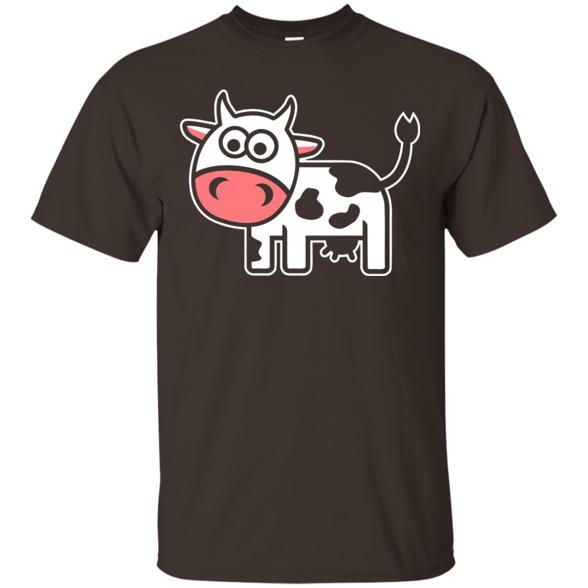 Cute Comic Cow Lover T-shirt Dark Chocolate
