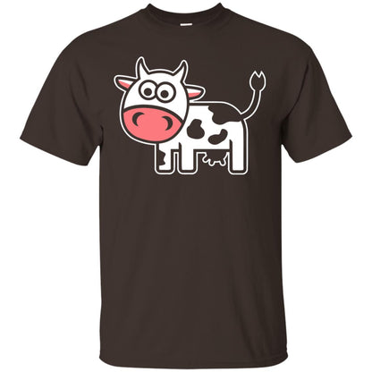 Cute Comic Cow Lover T-shirt Dark Chocolate