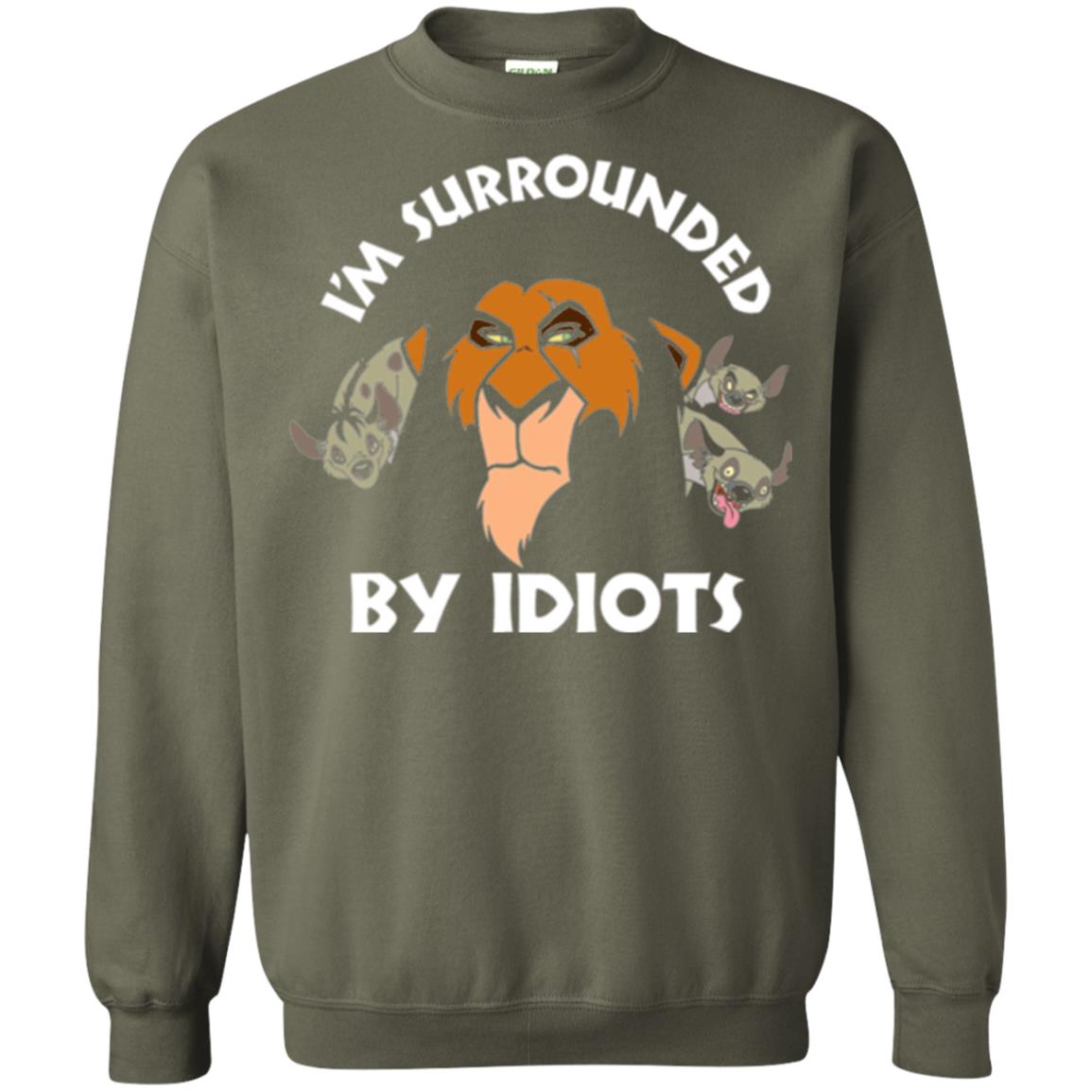 Disney Lion King T-shirt Scar Surrounded By Idiots Military Green