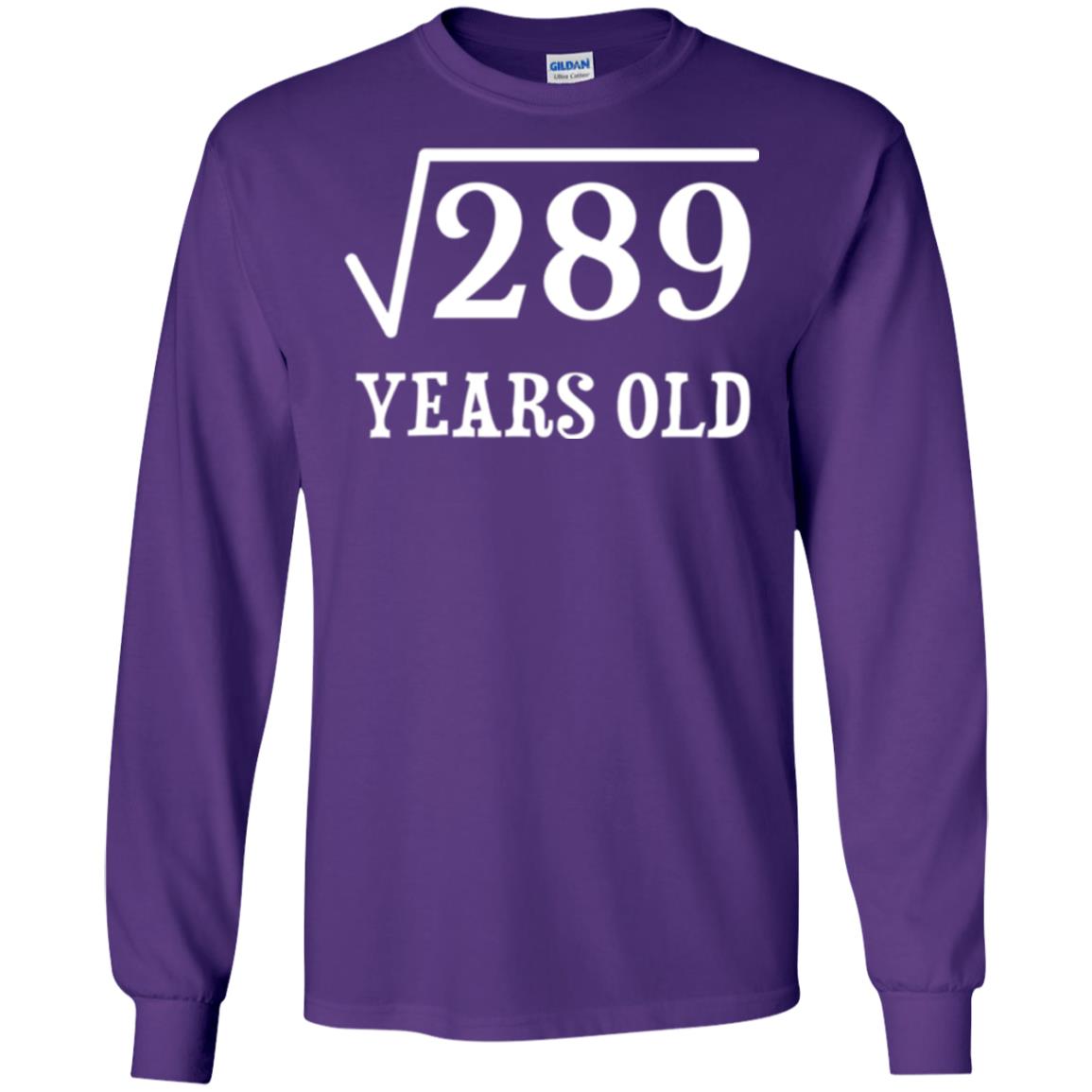 Brithday T-shirt Square Root Of 289 Purple