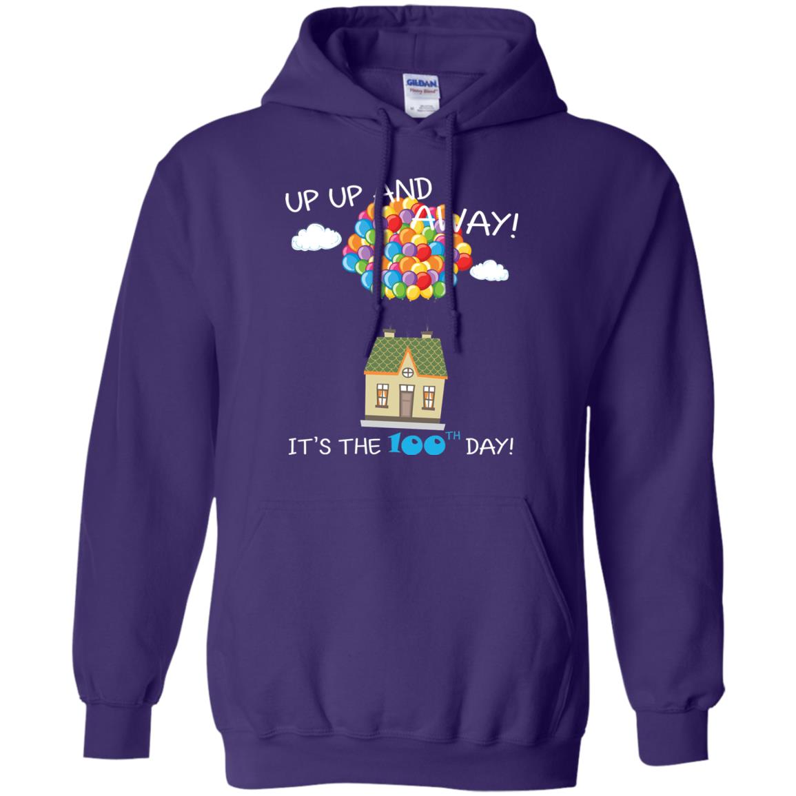 Kindgarten Teacher T-shirt Balloon One Hundred Days Of School Purple