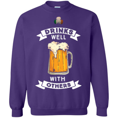 St. Patrick's Day T-shirt Drinks Well With Others Purple