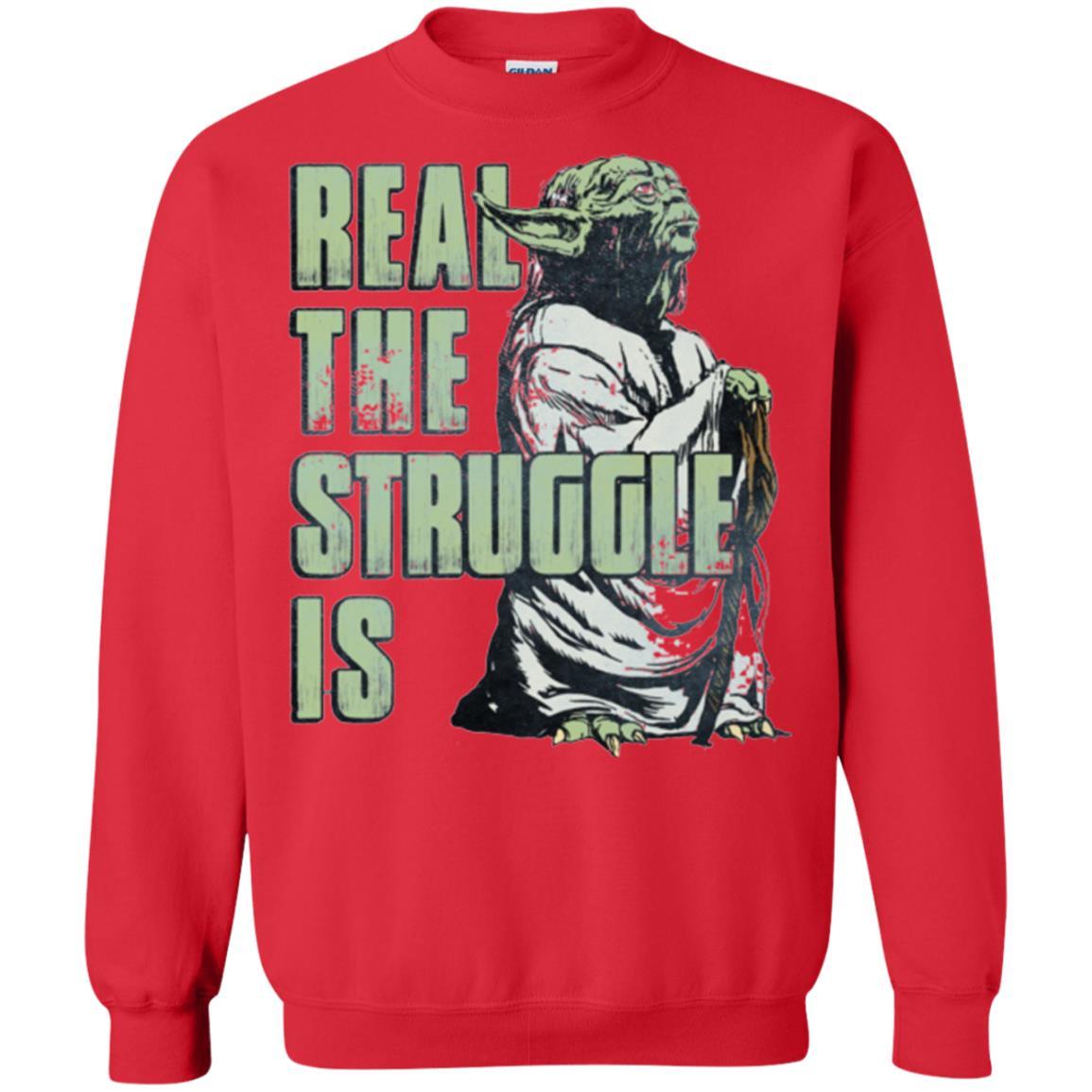 Film T-shirt Star Wars Yoda Real The Struggle Is Graphic Red