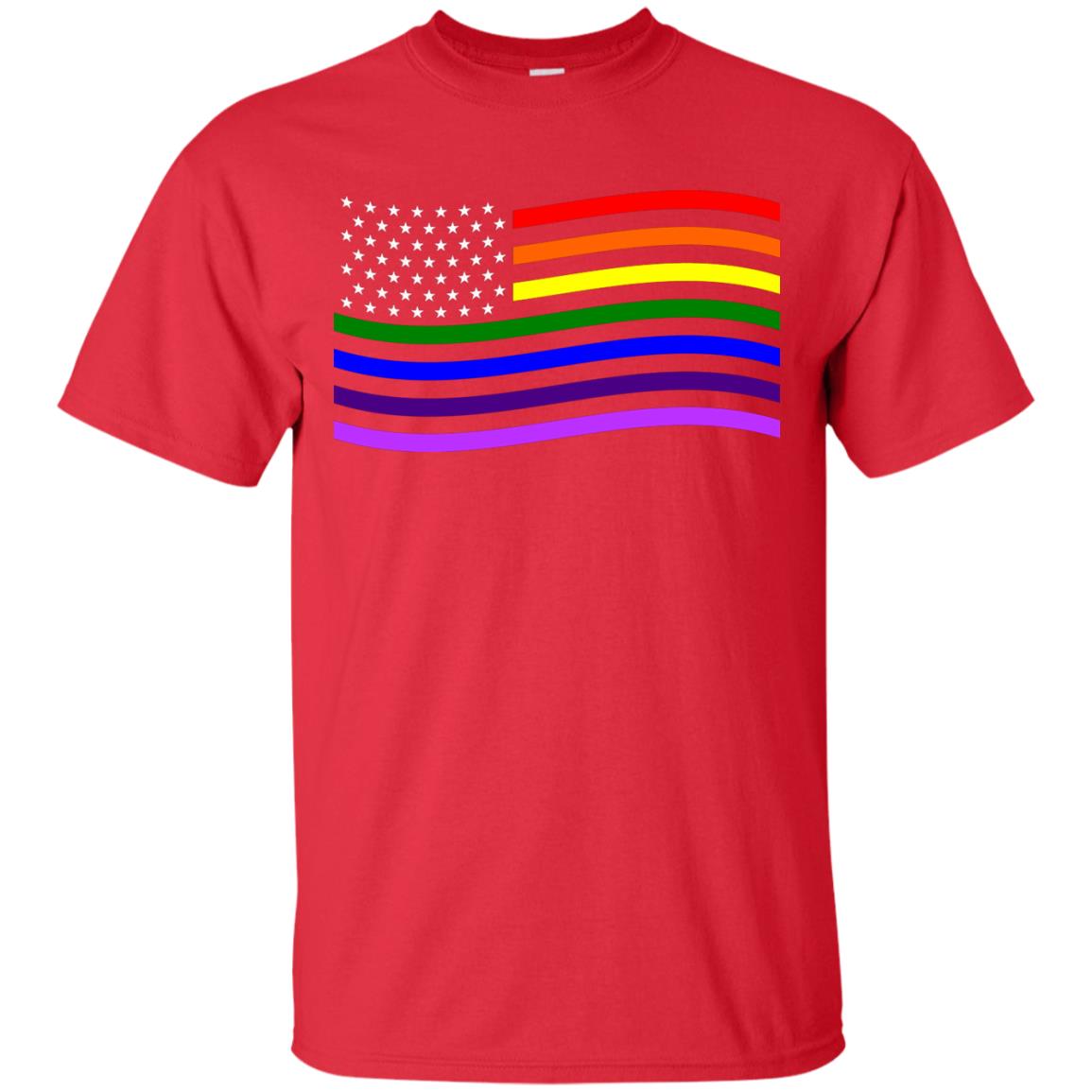 Lgbt T-shirt America Flag Red