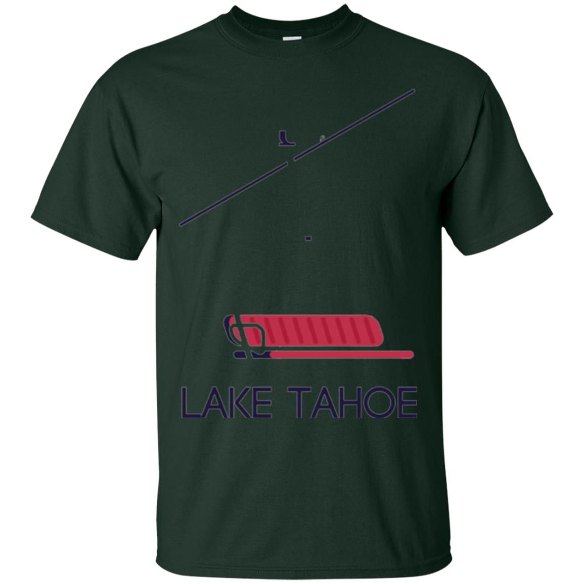 Ski Chair Lift T-shirt Lake Tahoe California Forest Green