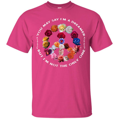 You May Say I_m A Dreamer But I_m Not The Only One Floral Peace Sign Shirt Heliconia