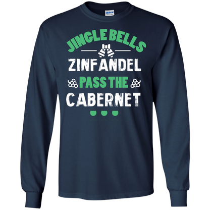 Christmas T-Shirt Jingle Bells Zinfandel Pass The Cabernet Navy