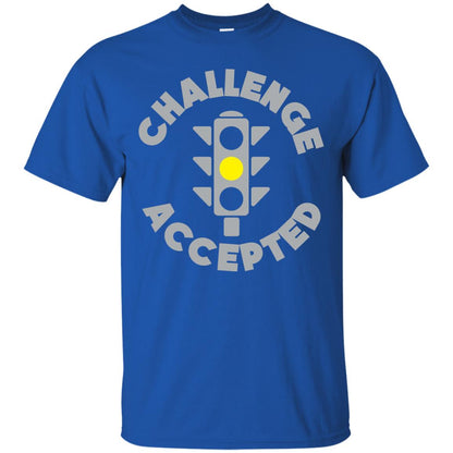 Funny Racing T-shirt Challenge Accepted Yellow Light Car Royal
