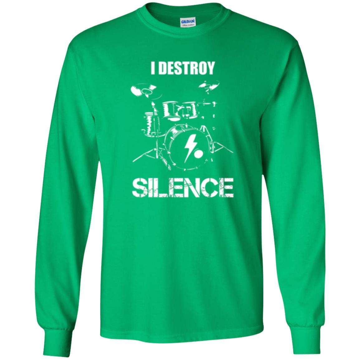 Drummer T-shirt I Destroy Silence Irish Green