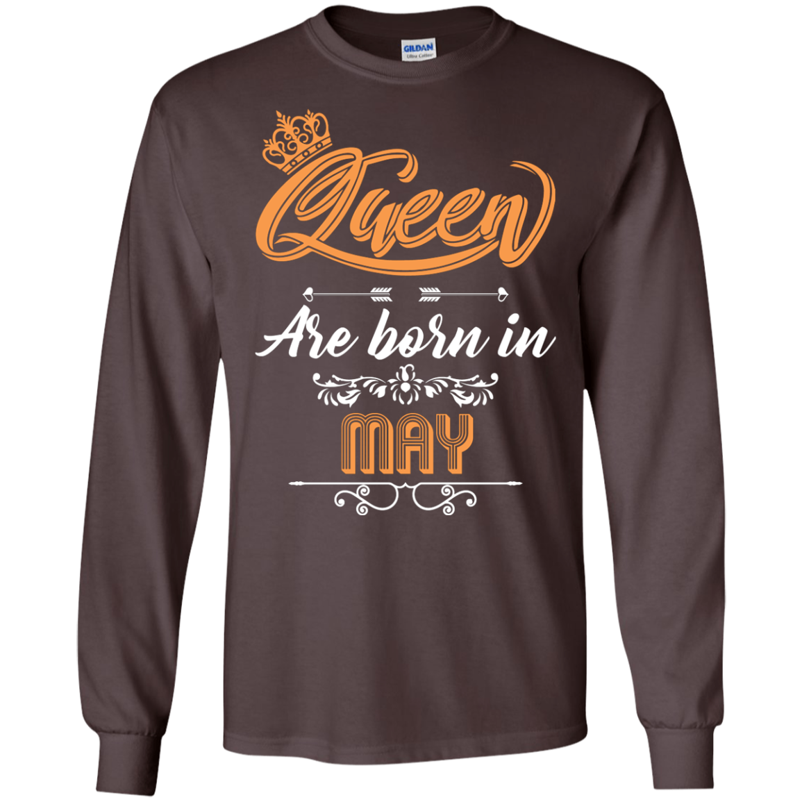 Brithday T-Shirt Queen Are Born In May Dark Chocolate