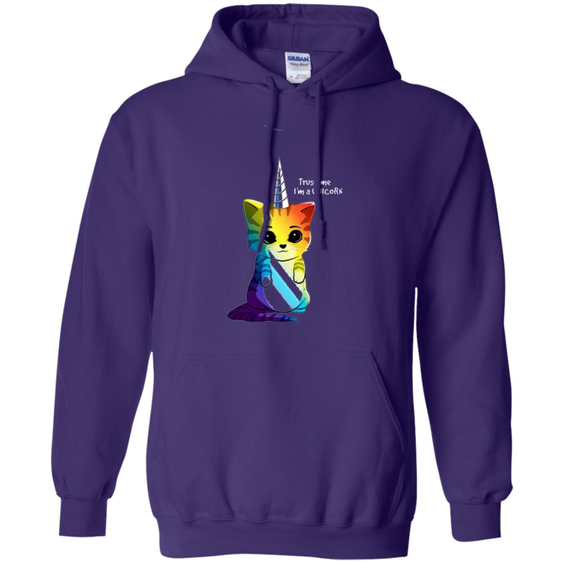 Cat Lovers T-shirt Caticorn Rainbow Trust Me I_m A Unicorn Purple