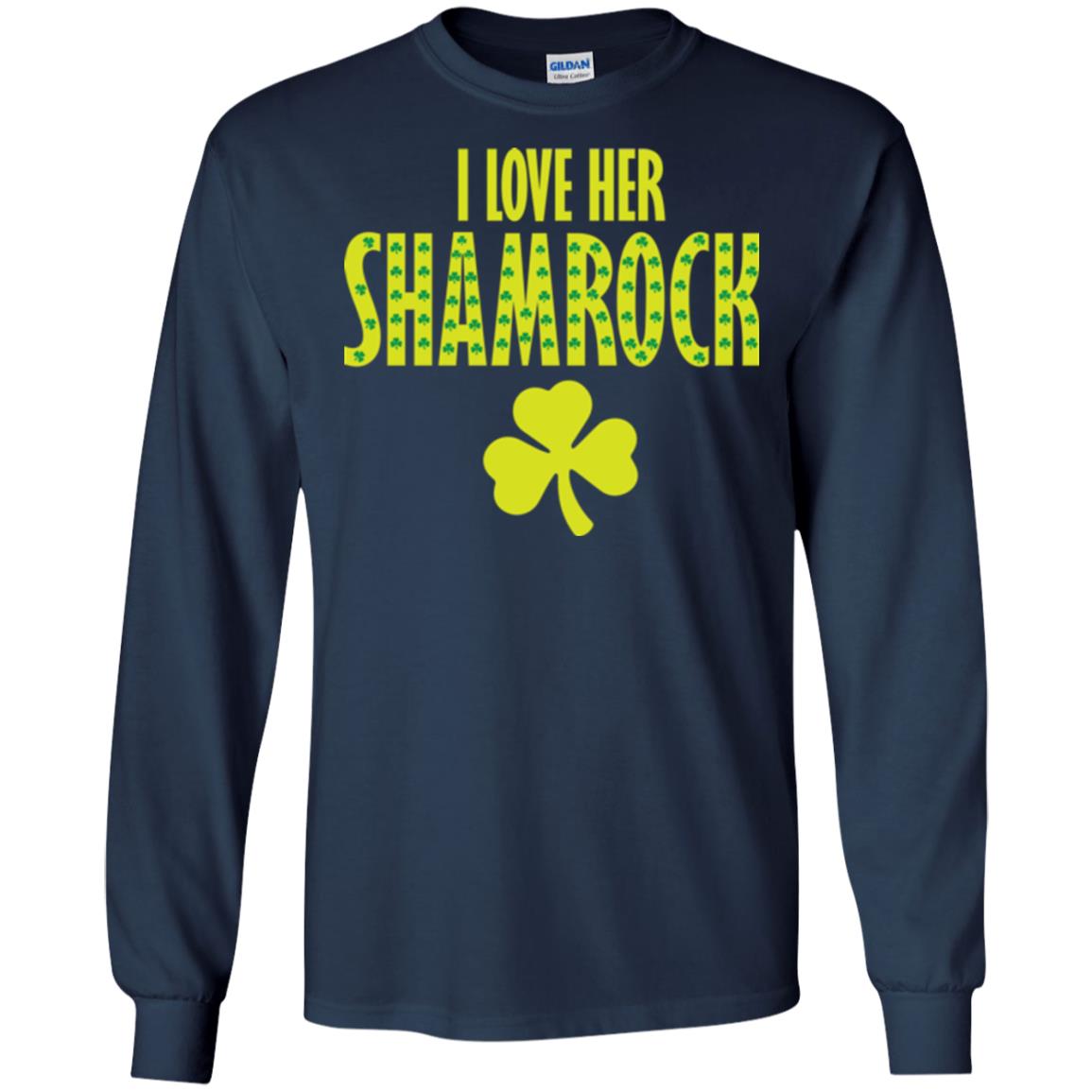 St. Patrick's Day T-shirt I Love Her Shamrock Navy