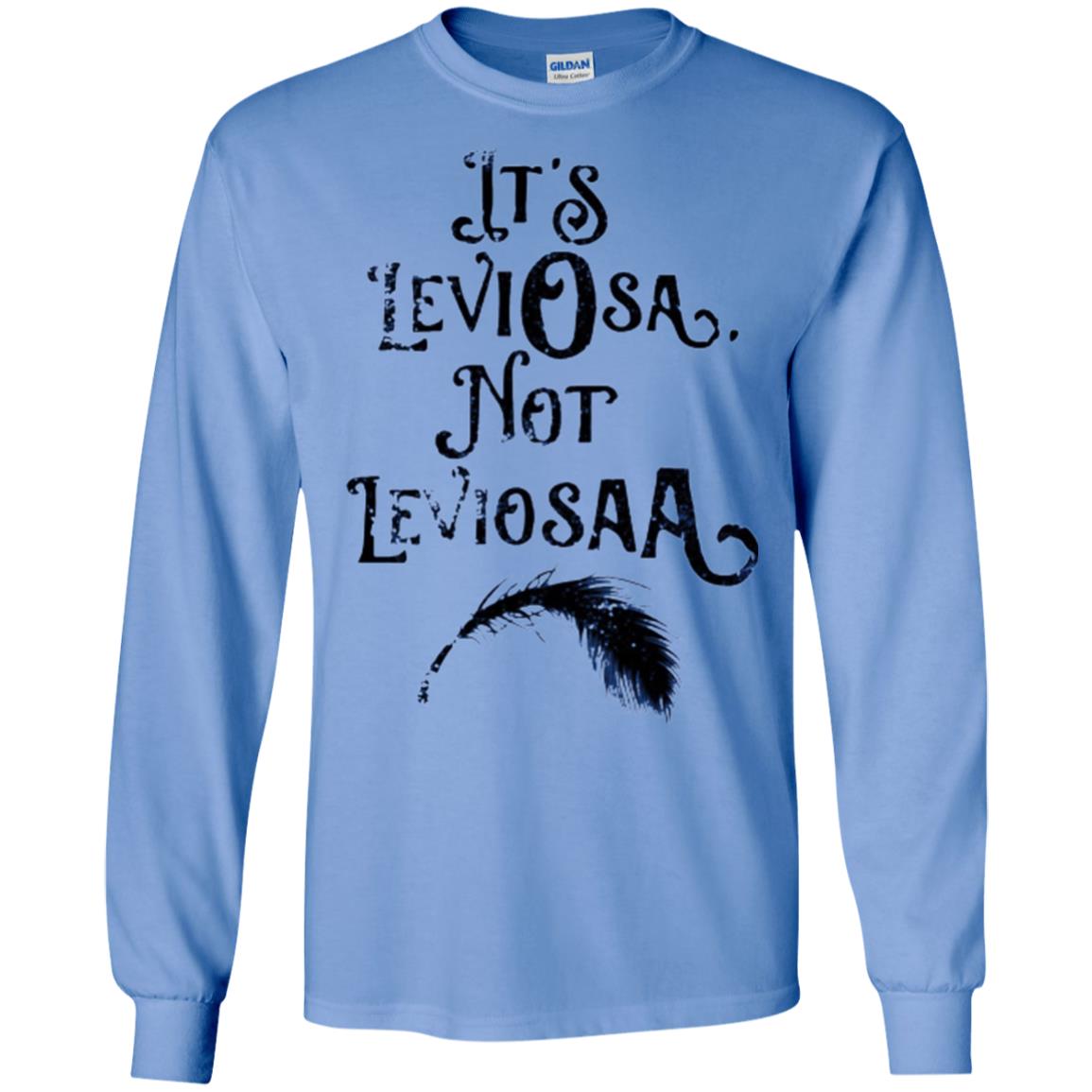 Feather Dirty Black T-shirt It_s Leviosa Not Leviosaa Carolina Blue