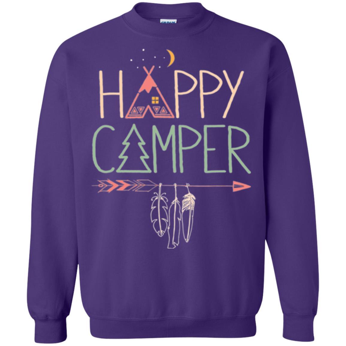 Camper T-shirt Happy Camping Purple