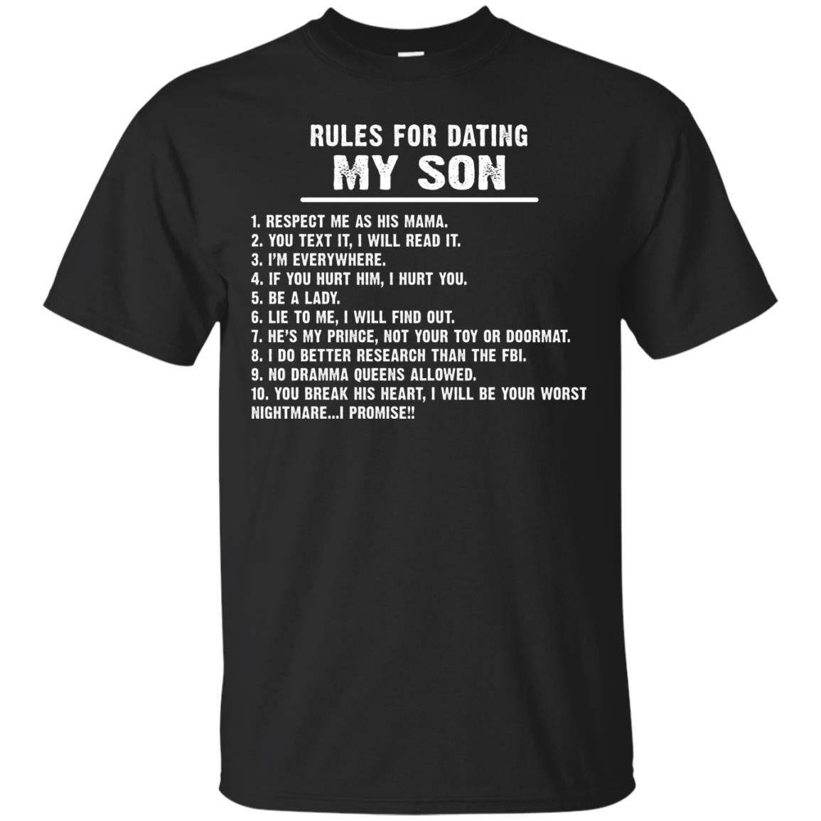 Rules For Dating My Son Daddy Shirt Black