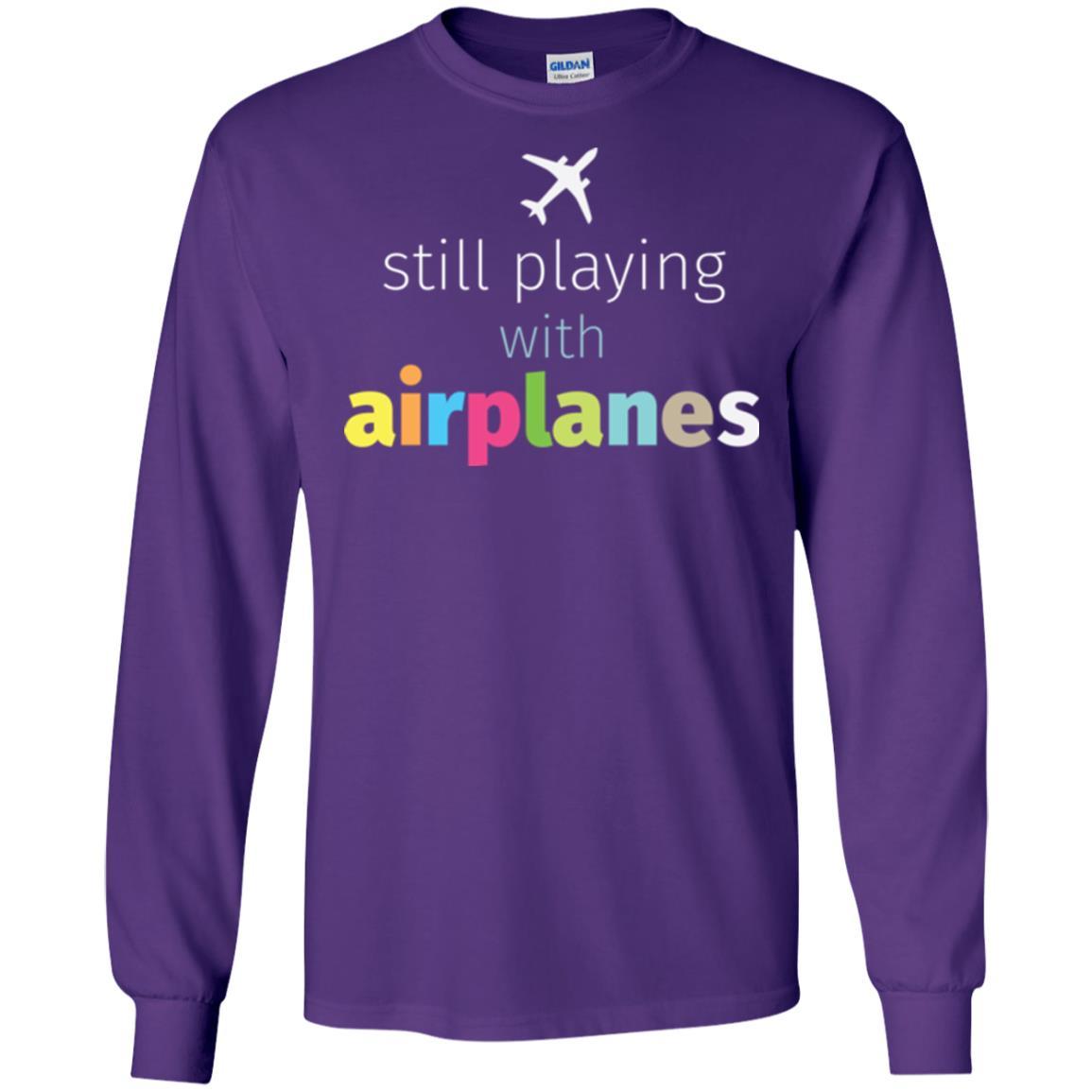 Pilot T-shirt Still Playing With Airplanes Purple