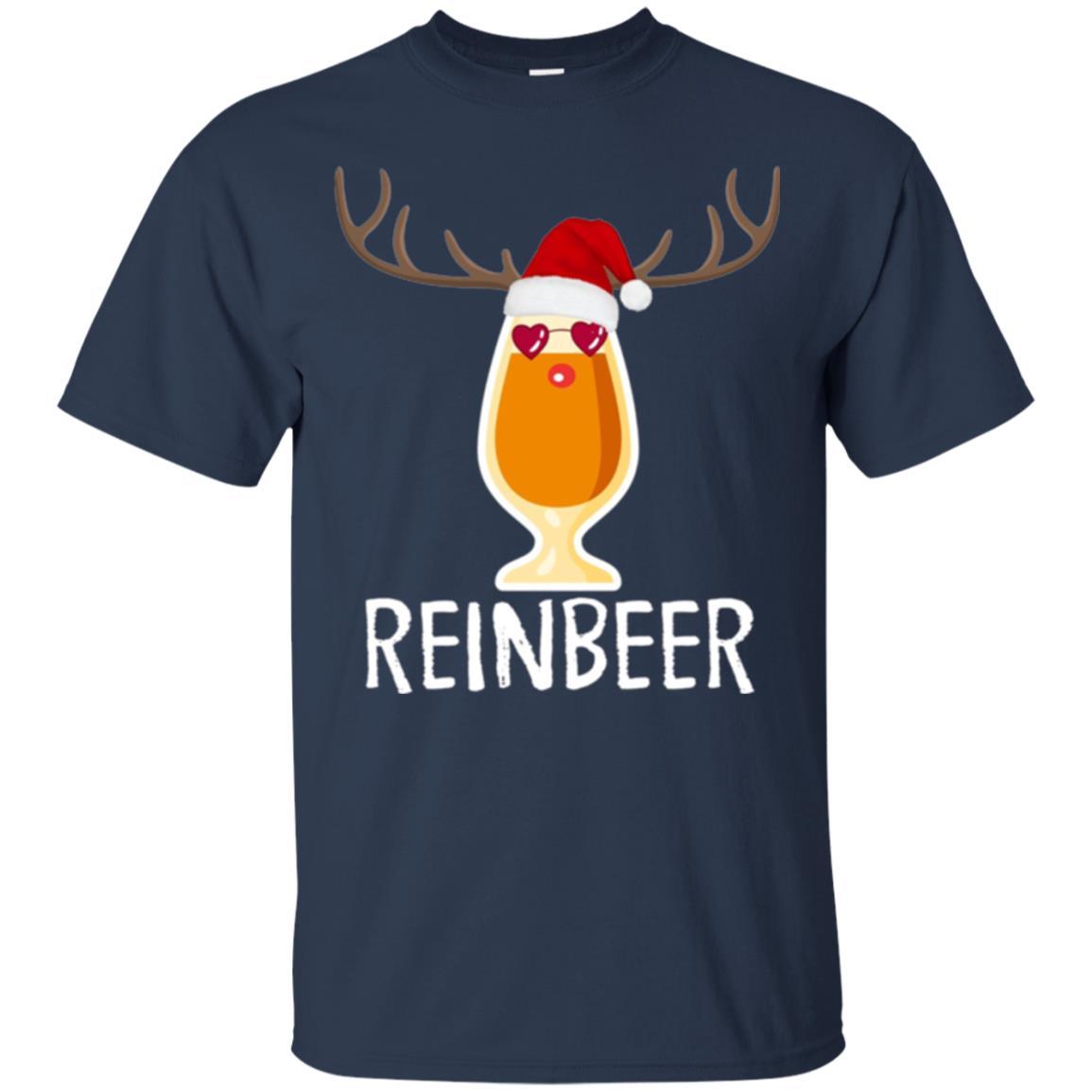 Beer Lover T-shirt Reinbeer Mery Christmas Navy