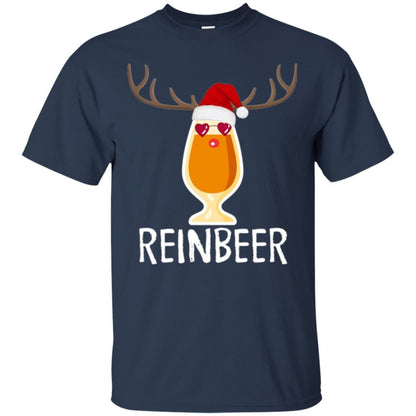 Beer Lover T-shirt Reinbeer Mery Christmas Navy