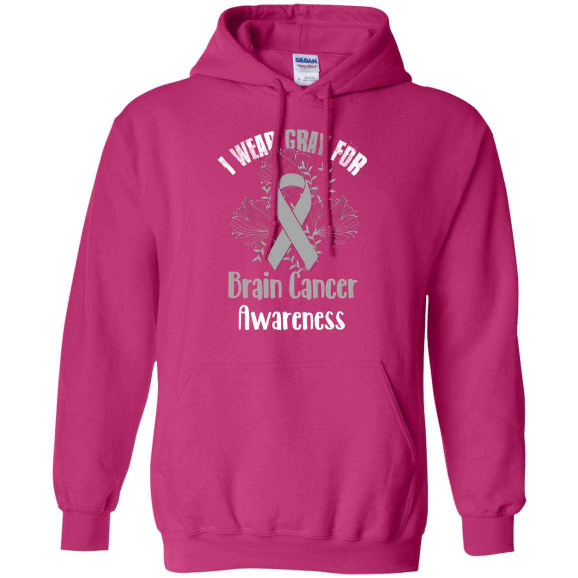 I Wear Gray For Brain Cancer Awareness T-shirt Heliconia